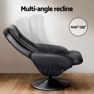 Recliner Chairs Set | Ottoman | Heated Massage | Black