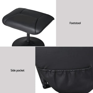 Recliner Chairs Set | Ottoman | Heated Massage | Black