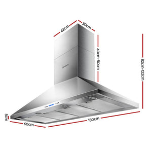 Devanti Range Hood | 1500mm | 150cm | BBQ | Commercial Rangehood
