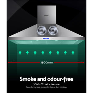 Devanti Range Hood | 1500mm | 150cm | BBQ | Commercial Rangehood