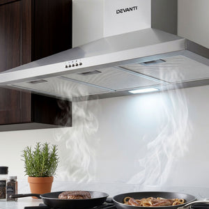 Devanti Range Hood 90cm 900mm Kitchen Canopy Stainless Steel Rangehood Wall Mount