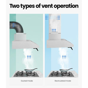 Devanti 900mm Range Hood | 90cm | Rangehood | Stainless Steel