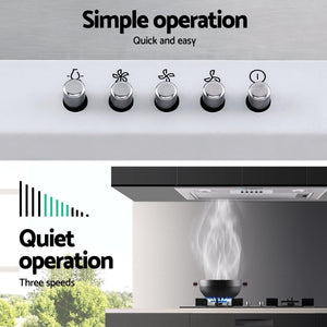 Devanti Range Hood Rangehood Undermount Built In Stainless Steel Canopy 52cm 520mm