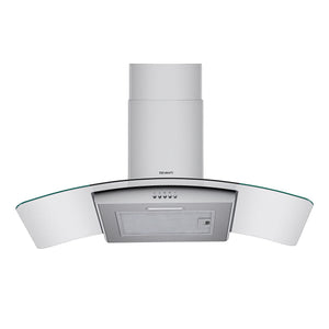 Devanti 90cm Range Hood Curved Glass Canopy Rangehood Kitchen Exhaust Fan
