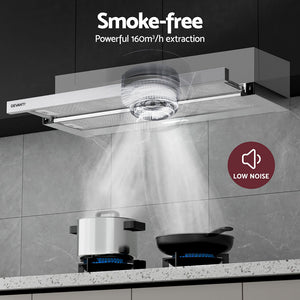 Devanti 900mm Range Hood | 90cm | Slide out Rangehood | Stainless Steel