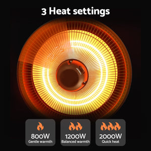 Electric Patio Heater | 2000W Ceiling Mounted Hanging Heater with Remote