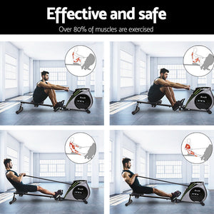 Everfit Rowing Machine | Rower | Elastic Rope Resistance | Fitness | Home Cardio | Silver