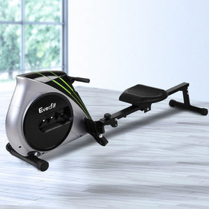 Everfit Rowing Machine | Rower | Elastic Rope Resistance | Fitness | Home Cardio | Silver