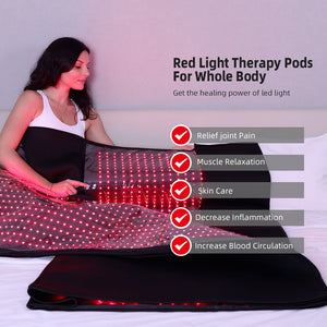 Large Full Body Red & Infrared LED Light Therapy Mat Pod | 660nm & 850nm | Foldable + Adjustable | 180×80×30cm
