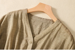 Beautiful Women's V-Neck Cotton Blouse | Various Colours | Size M-2XL