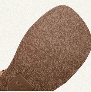 Women's Genuine Leather Platform Flats | Weave Mary Jane Sandals | Luxury Summer Slippers | Beige, Orange & Green | Sizes 35-40