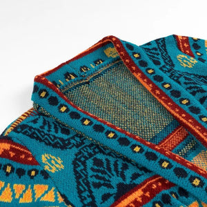 Bohemian Tassel Knit Kimono Cardigan | Indie Folk Hippie Style | Open Front Mid - Length Shawl