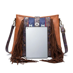 Cool Festival Hippie Bag With Boho Tassels