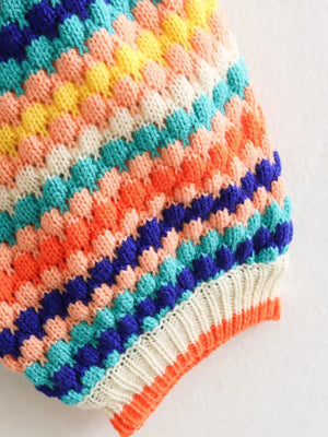 Women's Modern Bohemian Rainbow Striped Sweater | Sizes S-L