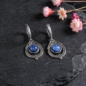 Natural High Quality Hooped Kyanite Bohemian Earrings