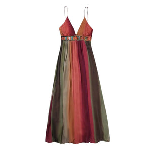 Elegant Hippie Long V-Neck Dress | Sizes XS-L
