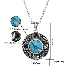 Turquoise Boho Goddess Pendant Necklace | 925 Silver