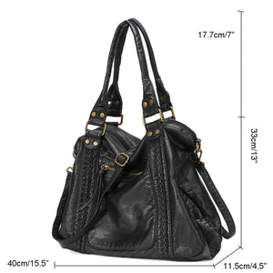 Leather Bag With Large Capacity | Available In Black, Blue, Purple, Green & Wine