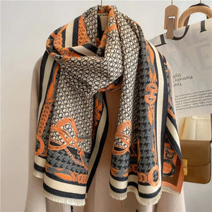 Bohemian Hippie Double - Sided Jacquard Shawl | Imitation Cashmere Scarf | 180x65cm | Lightweight Warm Wrapsc