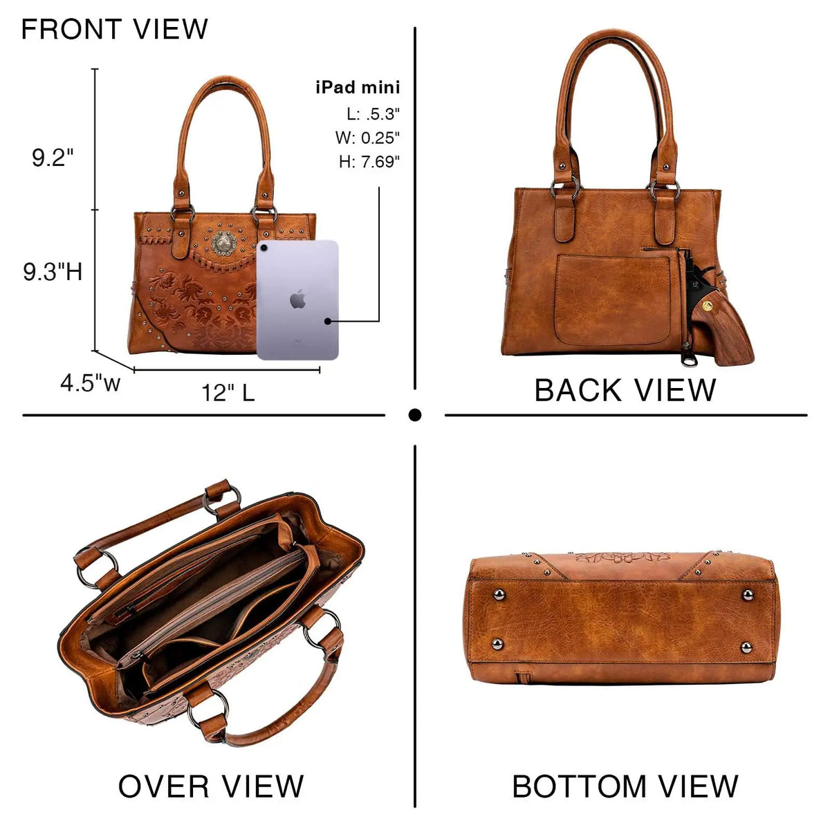 Western Hippie Styled Leather Shoulder Bag | 4 Colour Options