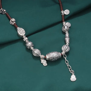 Elegant Bucket Shaped 925 Silver Necklace | Gourd Bamboo