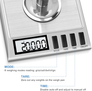 High Precision Digital Milligram Scale | 50g x 0.001g | Calibration Weights, Scoop & Tweezers Included