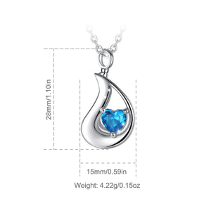 Water Droplet Cremation Ashes Urn Pendant Necklace | 925 Sterling Silver