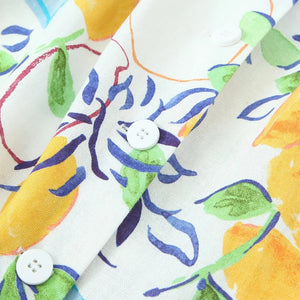 Beautiful Women's Floral Summer Dress With Lemon Print | Sizes XS-L