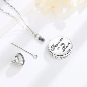 Compass 925 Silver Cremation Memorial Ashes Urn Necklace