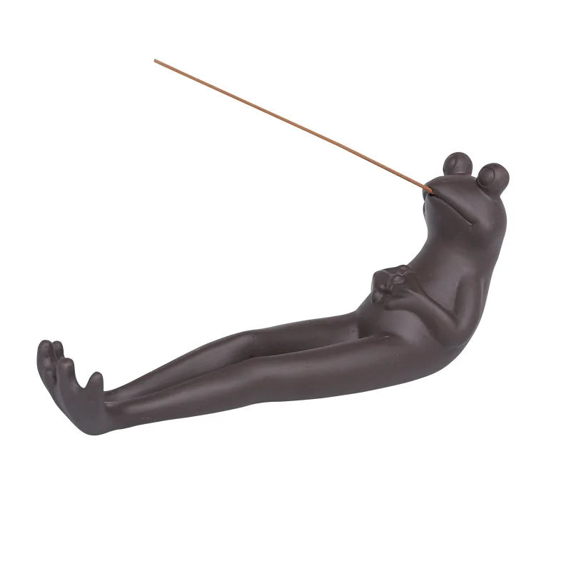 Cool Funny Smoking Frog Incense Stick Burner / Ash Catcher