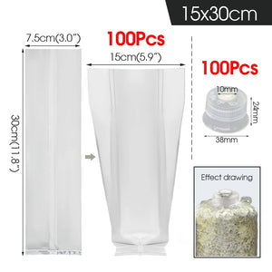 Polypropylene Mushroom Grow Bags | Autoclavable Cultivation Bags for Spawn & Substrate | Multiple Sizes & Pack Options