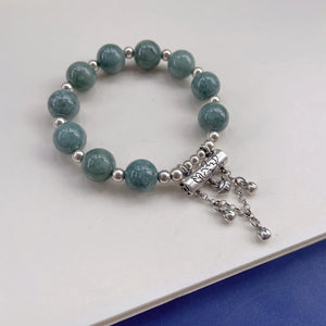 Elegant Bohemian Emerald Beaded Bracelet | 925 Silver