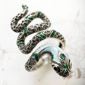 Green Bohemian Styled Snake Finger Ring