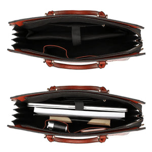 Women's Vintage Embossed Leather Carry + Tote Bag With Plum Tree Design