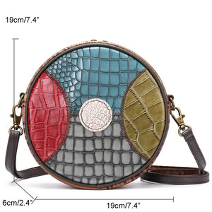 Genuine Cow Leather Cicular Festival Bag