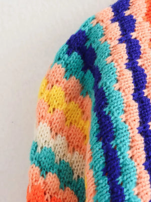 Women's Modern Bohemian Rainbow Striped Sweater | Sizes S-L