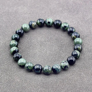 Genuine Natural Stone Bracelet Man Natural Flower Green Gemstone Beads Jewelry for Women Bohemia Style Elastic Bangle Wholesale