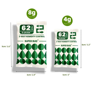 10 Pack | 2-Way Humidity Control Packs | 4g or 8g | 62% RH Moisture Balancers | Keeps Herbs, Spices & Flower Buds Fresh