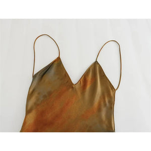 Brown Earthy Spaghetti Strapped Backless High Waisted Summer Dress | Sizes XS-L