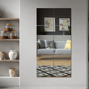 Full Length Mirror Tiles | Unbreakable Mirror + Stick On | 4PCS Set