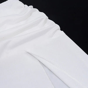 Bohemian Ruched Long Skirt | Women's Solid Colour Side Split Y2K Hippie Skirt | Summer Party Streetwear | S - XLdre