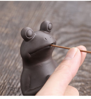 Cool Funny Smoking Frog Incense Stick Burner / Ash Catcher