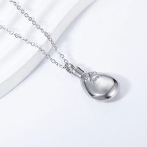 Pet Urn Necklace | Stainless Steel | Paw Print Water Drop | Funnel Kit