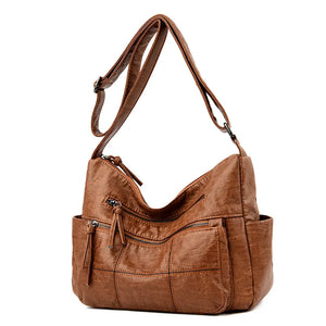Plain Soft Leather Handbag With Zipper Closures | Various Colour Options