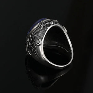 Bohemain Ring With 11x17MM Oval Lapis Stone | 925 Silver | Sizes 6-10
