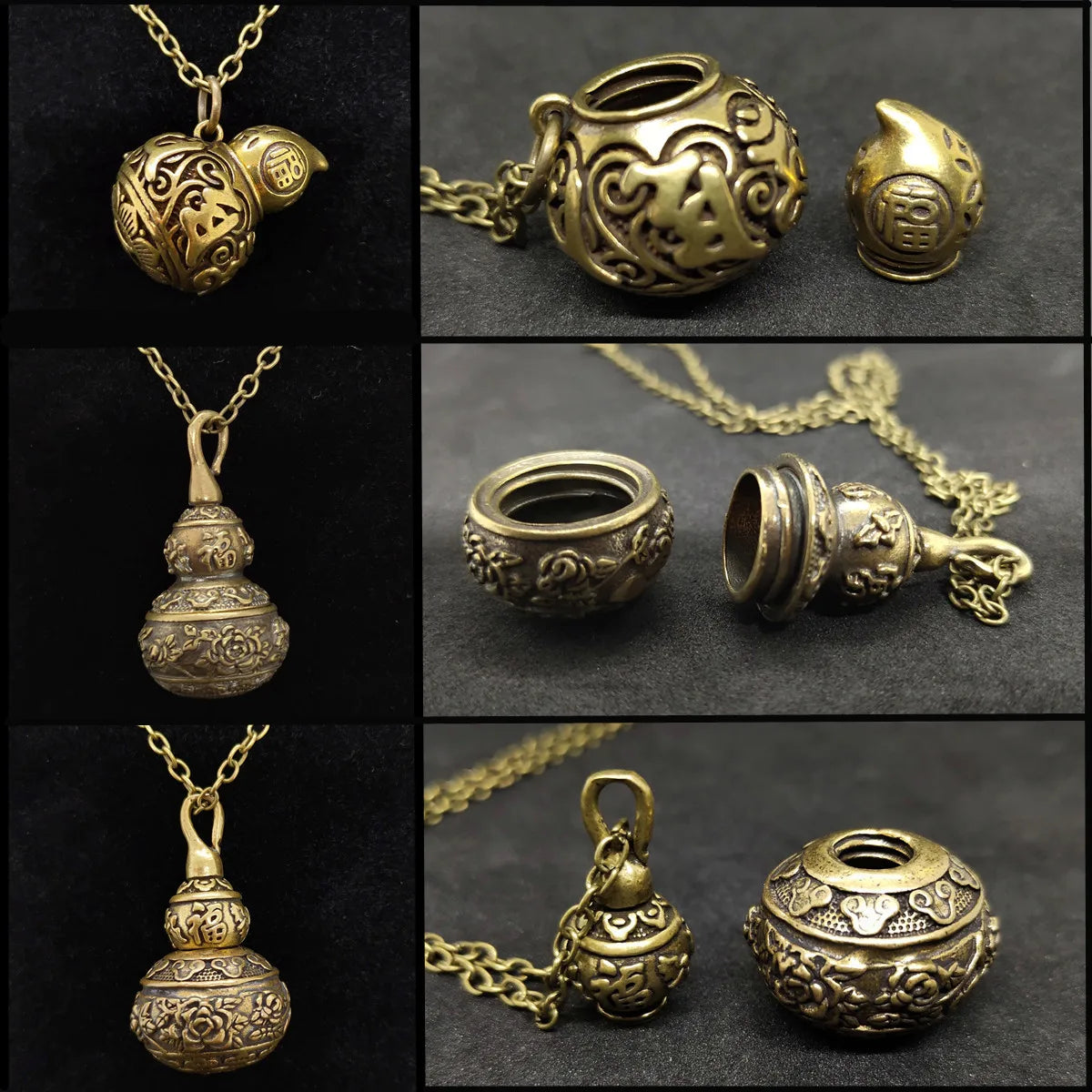 Tibetan Bronze Urn Jar Pendant Necklace | Various Styles