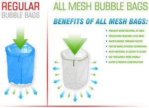 Ice Filter Full Mesh Bubble Bags | 10 Gallon - 8 Bag Set