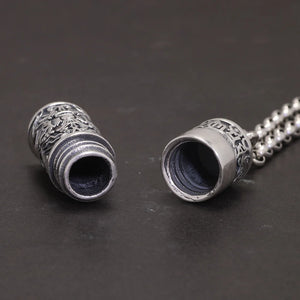 Buddhist Styled 999 Silver Urn Ashes Necklace