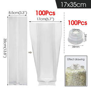 Polypropylene Mushroom Grow Bags | Autoclavable Cultivation Bags for Spawn & Substrate | Multiple Sizes & Pack Options