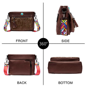 Hippie Bohemian Festival Bag With Turquoise Stone And Tassels